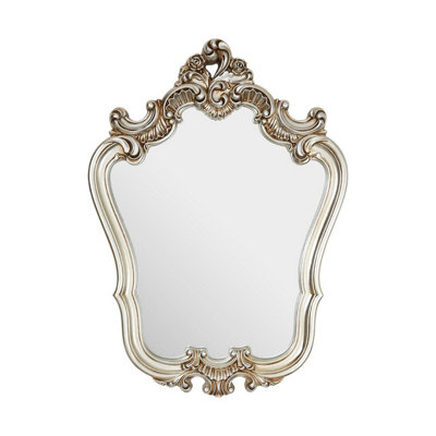 Orsina  Elegant Champagne Finish Rose Crest Wall MirrorLight Enhancing Hallway MirrorFunctional Wall Mirror from B&Q