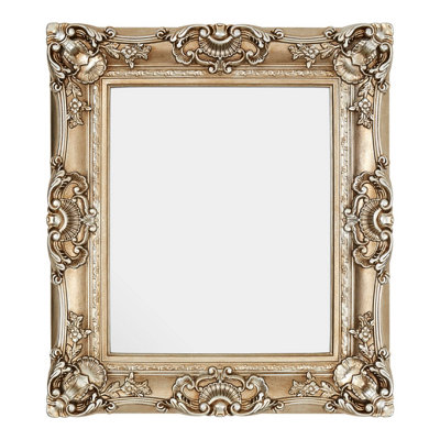 Orsina Stately Design Champagne Finish Square Ornate Wall MirrorElegant Slim MirrorVersatile Hallway Mirror from B&Q