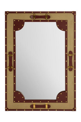 Orsina Canvas And Leather Trim Wall Mirror from B&Q