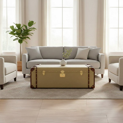 Orsina Columbus Leather Trim Canvas Coffee Table from B&Q