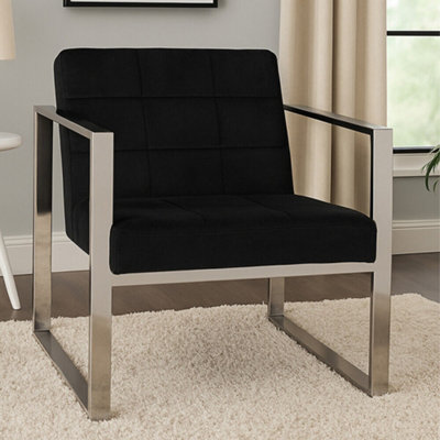 Orsina Black Velvet Cocktail Chair from B&Q