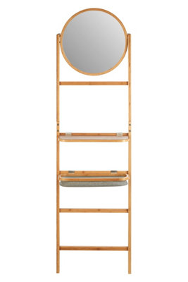Premier Housewares Interiors By Premier Versatile 5 Tier Towel Rack With MirrorIntegrated Mirror Towel Rack For WashroomFoldable Toiletries Trays from B&Q