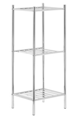 Orsina Versatile 3 Tier Chrome Metal Shelf UnitContemporary Large Shelving UnitDurable Shelf Unit For Bedroom from B&Q