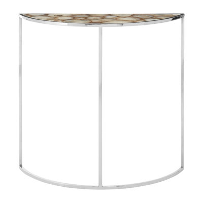 Premier Housewares Vita Half Moon Console Table With White Agate Top from B&Q