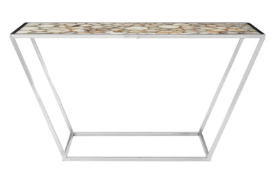 Premier Housewares Interiors By Premier Vita White Agate Console Table from B&Q