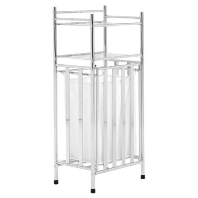 Orsina Laundry Unit With BasketChrome Storage Stand With BagLidded Laundry Organizer With Storage Basket from B&Q