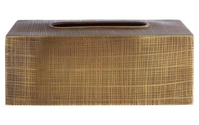 Premier Housewares Antique Brass Finish Madison Tissue Box Textured Surface - Image 6