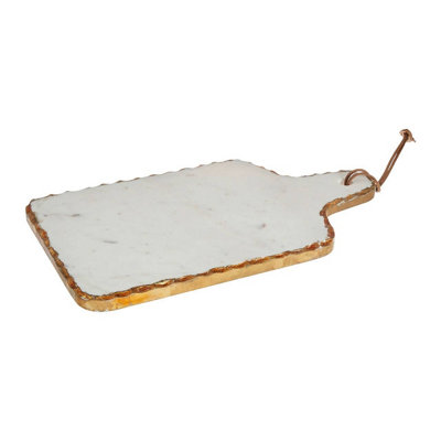 Premier Housewares Maison By Premier White Marble And Gold Foil Serving Serve Board from B&Q