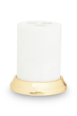 Orsina White Marble Toothbrush Holder from B&Q