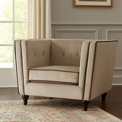 Orsina Ferris Mink Velvet Chair from B&Q