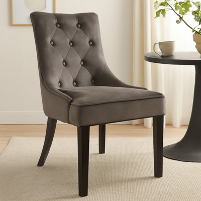 B&Q -  Grey Velvet ChairEnchanting Sleep ChairEasy To Assemble Borg ChairComfy Dining Chair