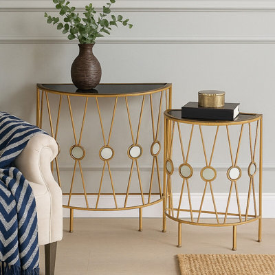 Orsina Stylish Set Of 2 Cross Design Console TablesDurable Hallway TableEasily Maintained Modern Console Table from B&Q
