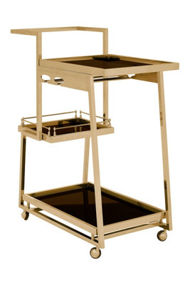 Orsina Novo 3 Tier Gold Finish Trolley from B&Q