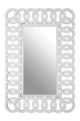 Orsina Gianna Wall MirrorSilverWoodGlass from B&Q