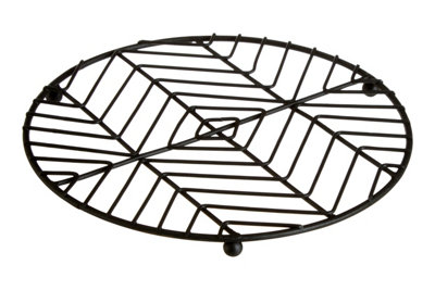 Orsina Vertex Black Powder Coat Round Trivet from B&Q
