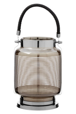 Orsina Raya Small Nickel Stripe Lantern from B&Q