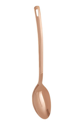 Orsina Rose Gold Plated Serving Spoon With Extended Grip,metal Spoon With Hanging Loop,stylish Cooking Spoon from B&Q