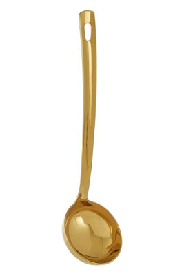 Orsina Gold Finish Ladle,broth Spoon,non-Corrosive Solid Steel Sauce Server,deep Soup Spoon,liquid Serving Tool from B&Q