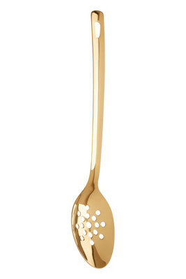 Orsina Gold Finish Slotted Spoon,stainless Steel Perforated Serving Spoon With Hanging Hole,kitchen Tool For Pasta from B&Q