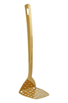 B&Q -  Gold Finish Potato Masher,stainless Steel Kitchen Masher,cooking Tool For Vegetables,kitchen Crushing Tool