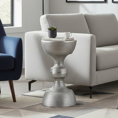 Orsina Luxe Design Large Aluminium StoolHourglass Shape Stool For BedroomDistinctive Luxury Stool For Kitchen from B&Q