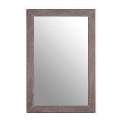 Orsina Large Wall MirrorGrain Pattern Brown Frame Mirror For HomeOfficeCloset from B&Q