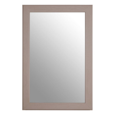 Orsina Large Wall MirrorGrain Pattern Grey Frame Mirror For HomeOfficeCloset from B&Q