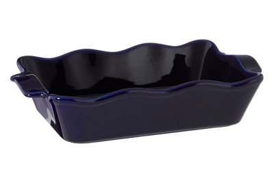 Orsina Functional Design Small Oven DishDurable Stoneware Baking Dish With HandlesStylish Blue And Cream from B&Q