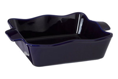 Orsina Functional Design Square Oven DishDurable Stoneware Baking Dish With HandlesStylish Blue And Cream from B&Q