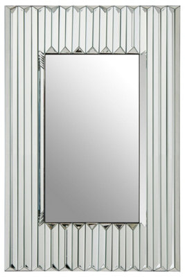 Orsina Modern Ridged Wall MirrorBevelled Triangular Mirrored ShardsLandscape Or Portrait Display Accent Mirror from B&Q