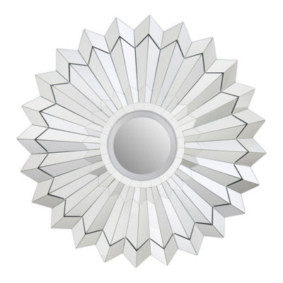 Orsina Flower Shaped Wall MirrorArt Deco Style Round Statement Mirror For Living RoomBedroom Or Hallway from B&Q