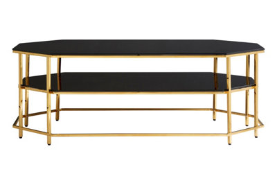 Orsina Luxe Black Tempered Glass Coffee TableFunctional Storage Of Display TableSpacious Table With Storage from B&Q