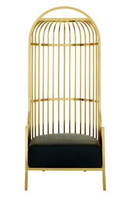 Premier Housewares Eliza Finish Dome Cage Chair Gold