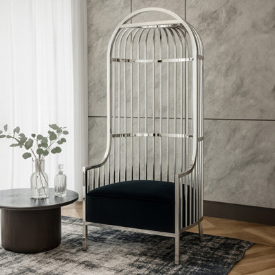 Premier Housewares Eliza Finish Dome Cage Chair Silver