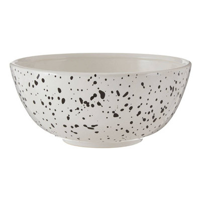 Orsina Large White Salad Bowl,dolomite Mixing Bowl,glazed Finish Bowl For MixingServingAnd Dining Essentials from B&Q