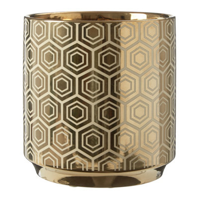 Orsina Hexa Small Patterned Planter from B&Q