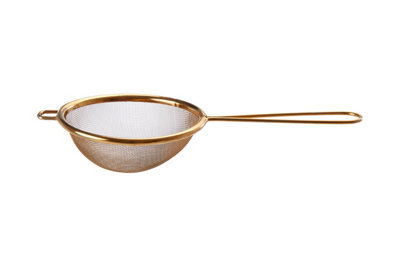 Orsina Small Gold Finish Round Sieve,stainless Steel Mesh Strainer With Grip,compact Colander With Hanging Loop from B&Q