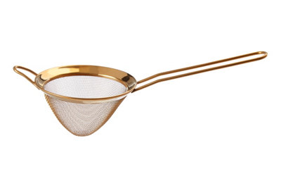 Orsina Medium Gold Finish Sieve,10Cm Stainless Steel Mesh Strainer,miniature Sifter With Hanging Loop,tiny Strainer from B&Q