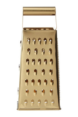 Orsina Small Gold Finish Box Grater,multi-Use Food Shredder For Cheese,handheld Cutter For Veg Prep,kitchen Grater from B&Q