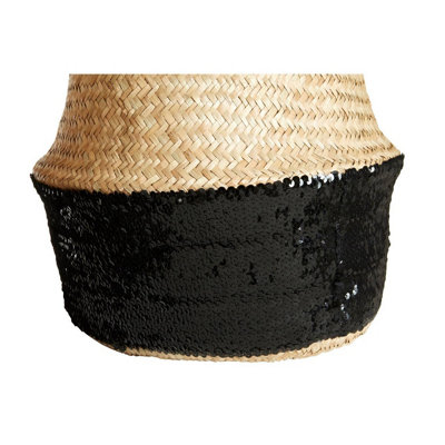 Orsina Black And Natural Small Seagrass Basket from B&Q