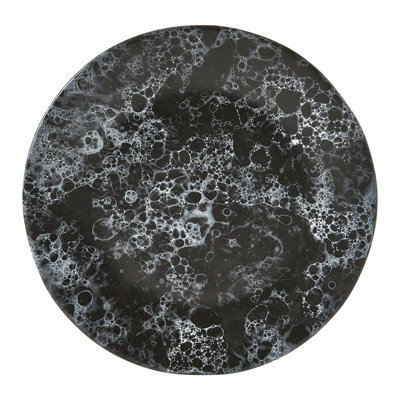 Orsina Nordic Black Faux Marble Dinner PlateDurable Dinner Plate For DinnerVersatile Deep Dinner Plate from B&Q