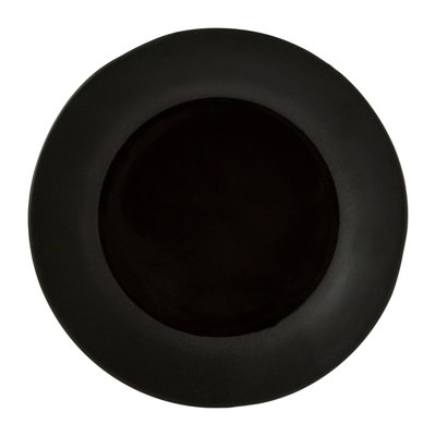 Orsina Black Stoneware Dinner Plate,two-Tone Black Palette Side Plate With Uneven Rim,perfect For Modern Dining from B&Q