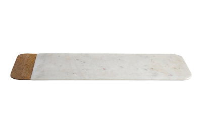B&Q -  Monzaro Large Marble And Mango Wood Tray
