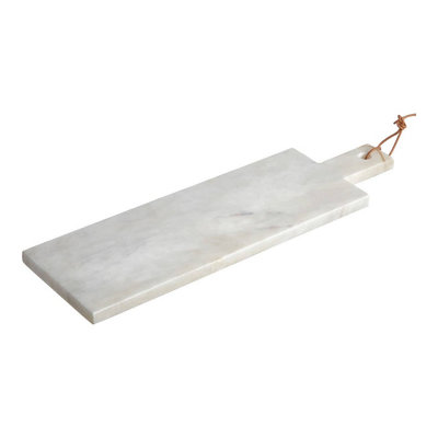 B&Q -  Interiors By Premier Small White Marble Paddle Chopping And Serving BoardDurable Natural Stone Board