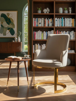 Orsina Durable Beige Velvet Dining ChairVersatile Modern Chair For DinnerSleek Luxury Chair For Livingroom from B&Q
