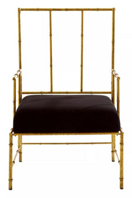 Orsina Modern Accent Chair Decent Bambo-Style Armchair Velvet Upholesterd Comfortable Livingroom Chair from B&Q