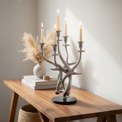 Orsina 5 Candles Antler Candelabra HolderCandle Holder For Dining Table5 Candle Holder Centrepiece from B&Q