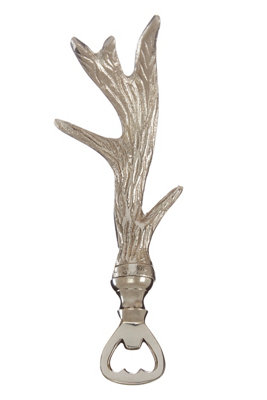 Orsina Nickel Coating Bottle OpenerWith Antler HandleReflective Finish Jar Opener from B&Q
