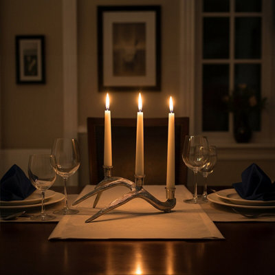 Orsina Antler Design 3 Candle Holder StandChristmas Candlestick Holder With Decorative Finish from B&Q