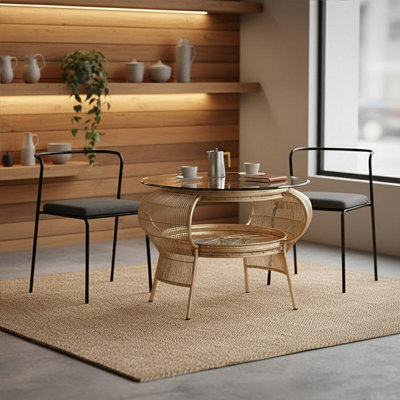 Orsina Mantis Champagne Gold Finish Table from B&Q